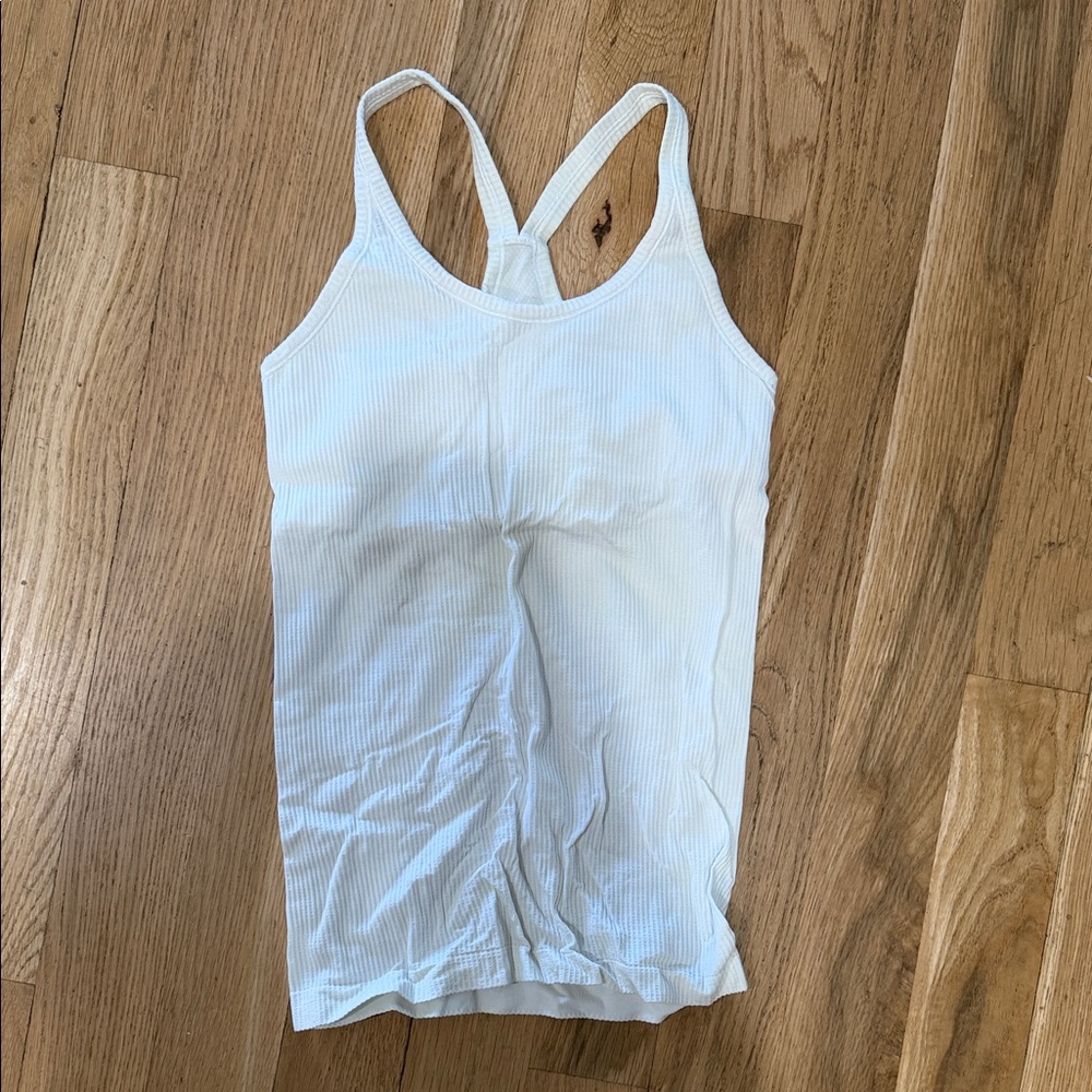 White Ribbed Women's ebb to street Tank Top